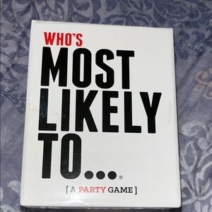 Who's Most Likely To Party Game - White and Red